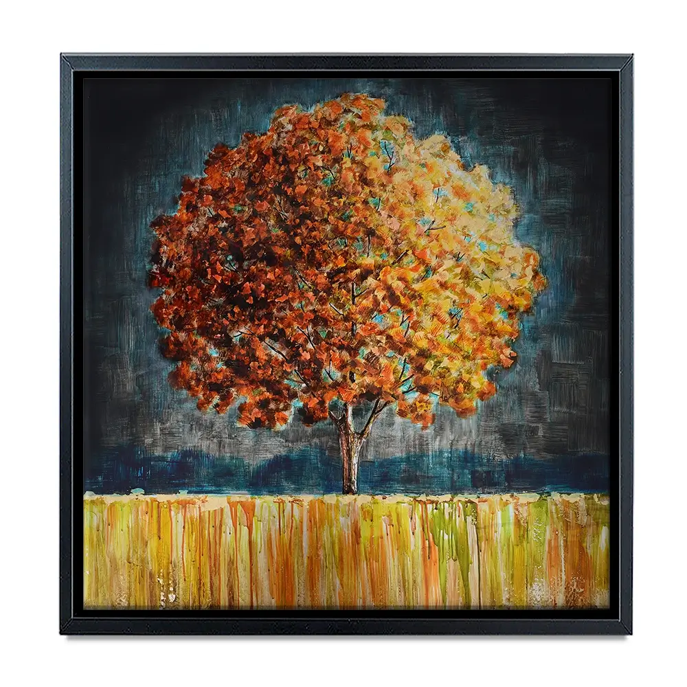 Rounded Orange Tree Square Canvas Print Rounded Orange Tree Square Canvas Print wall art product Art Print Shop