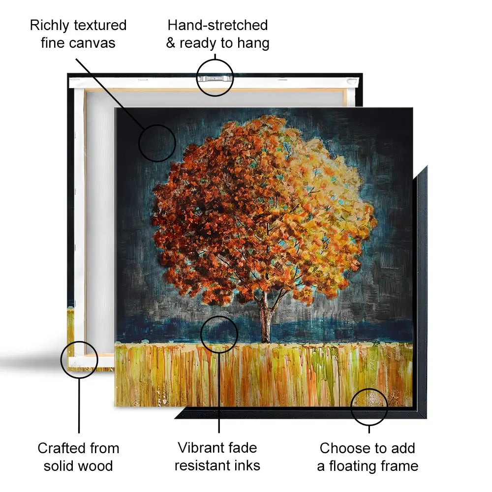 Rounded Orange Tree Square Canvas Print Rounded Orange Tree Square Canvas Print wall art product Art Print Shop