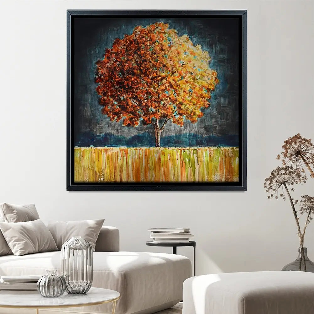 Rounded Orange Tree Square Canvas Print Rounded Orange Tree Square Canvas Print wall art product Art Print Shop