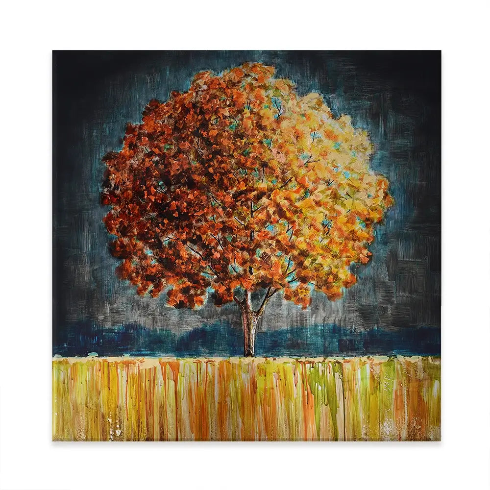 Rounded Orange Tree Square Canvas Print Rounded Orange Tree Square Canvas Print wall art product Art Print Shop