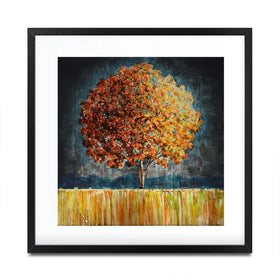 Rounded Orange Tree Square Framed Art Print Rounded Orange Tree Square Framed Art Print wall art product Art Print Shop