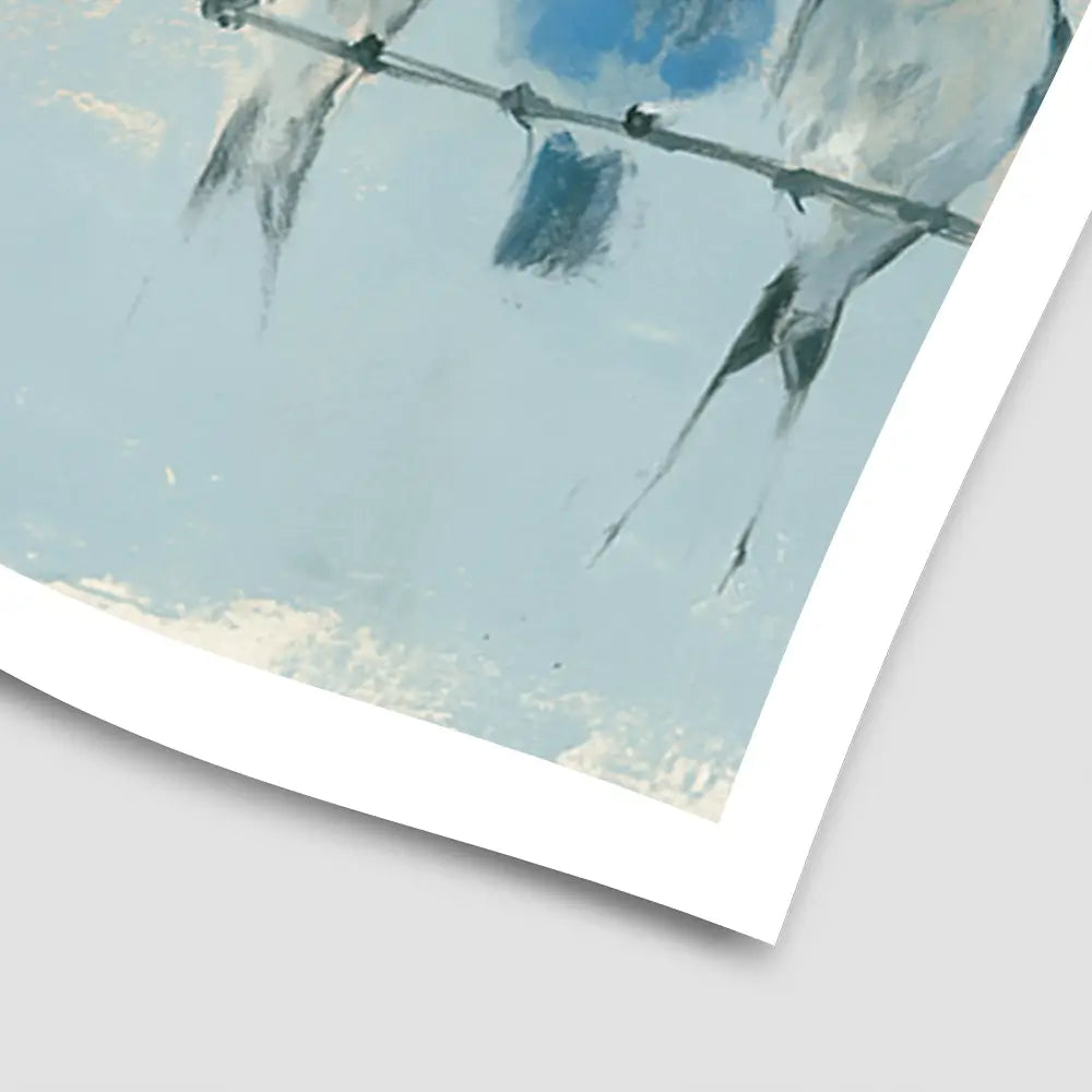 Row Of Birds On Wire Art Print Row Of Birds On Wire Art Print wall art product Chromatic Storm Studio