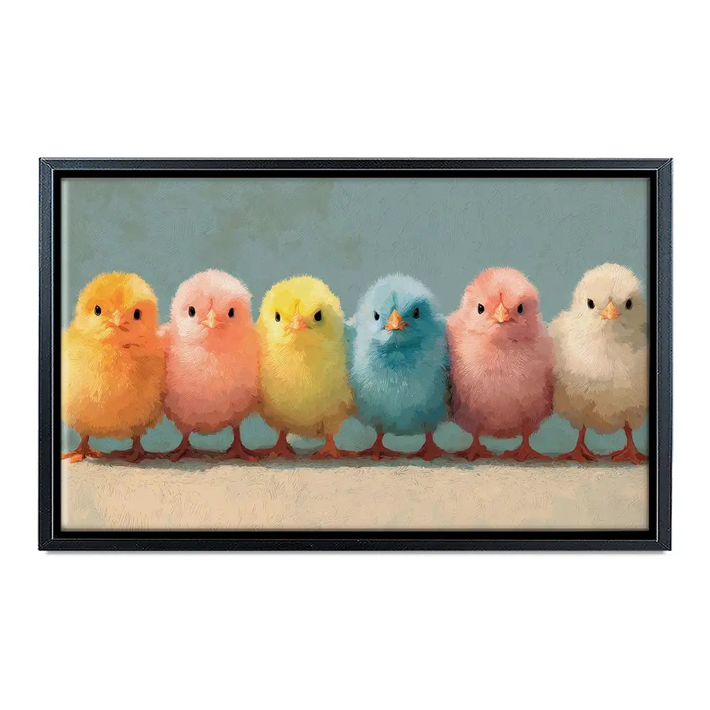 Row Of Chicks Canvas Print Row Of Chicks Canvas Print wall art product Petals Prints Design - Independent