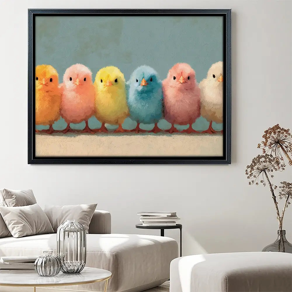 Row Of Chicks Canvas Print Row Of Chicks Canvas Print wall art product Petals Prints Design - Independent