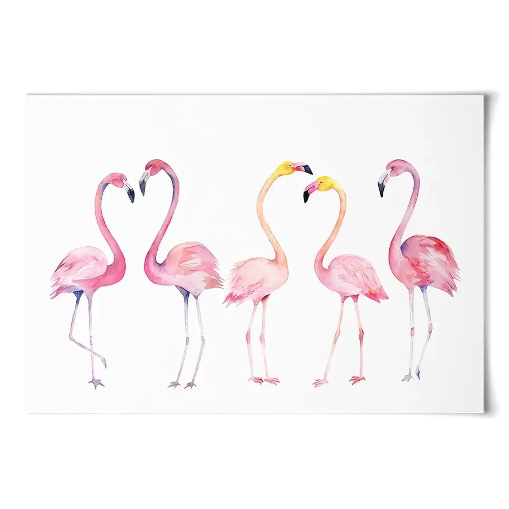 Row Of Flamingos Art Print Row Of Flamingos Art Print wall art product Naticka / Shutterstock