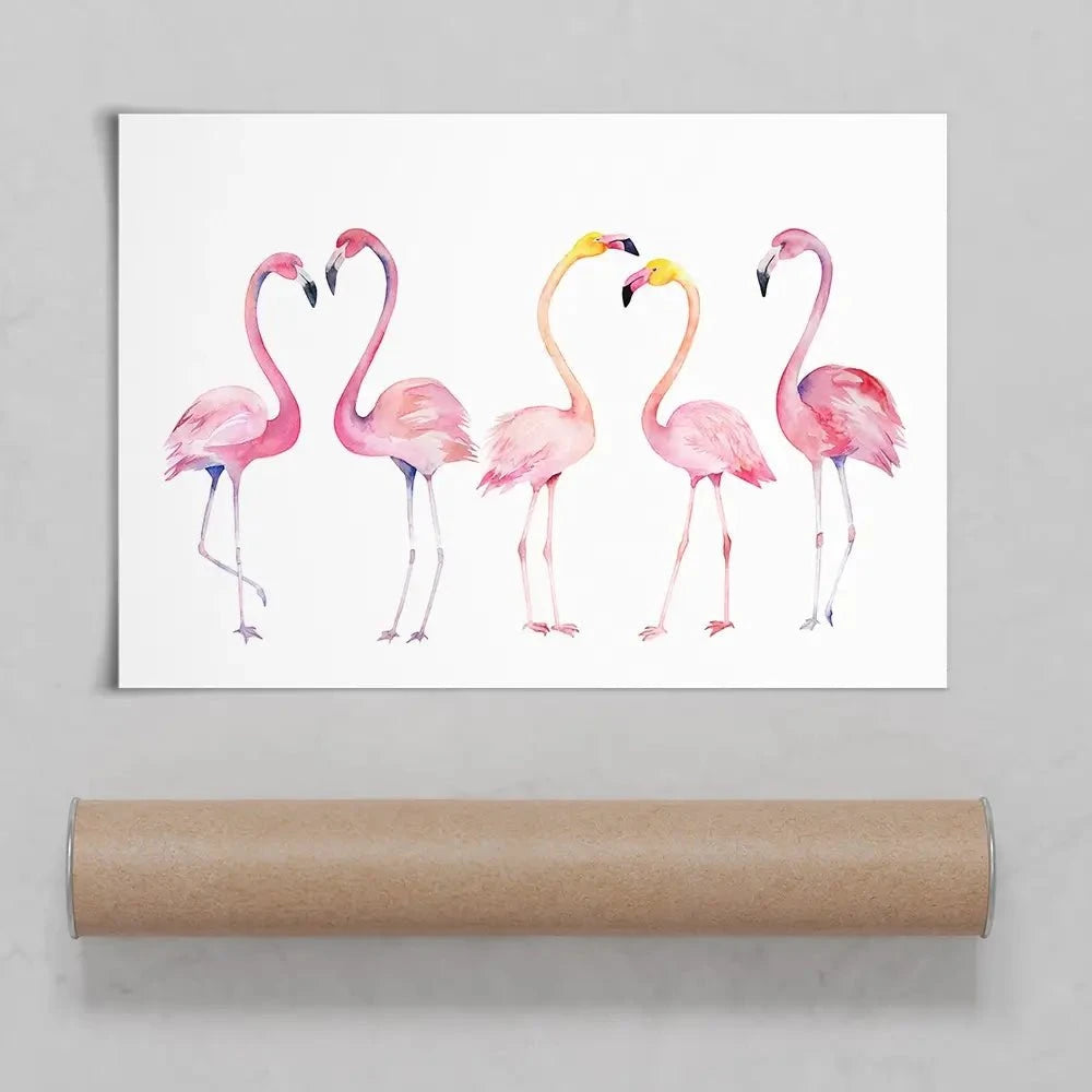 Row Of Flamingos Art Print Row Of Flamingos Art Print wall art product Naticka / Shutterstock