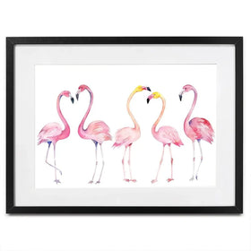 Row Of Flamingos Framed Art Print Row Of Flamingos Framed Art Print wall art product Naticka / Shutterstock