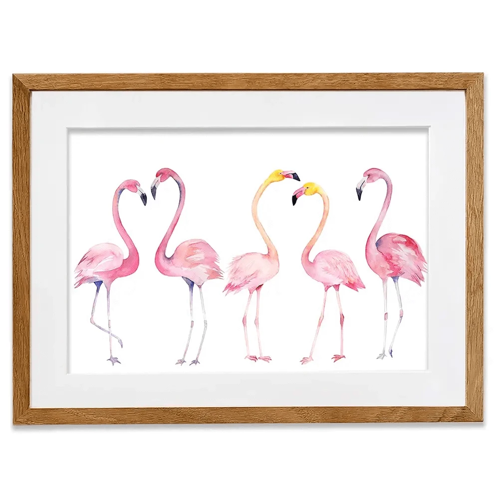 Row Of Flamingos Framed Art Print Row Of Flamingos Framed Art Print wall art product Naticka / Shutterstock