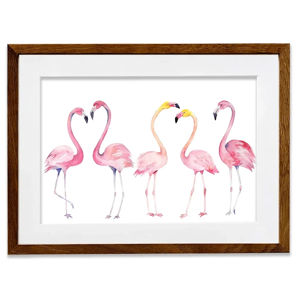 Row Of Flamingos Framed Art Print Row Of Flamingos Framed Art Print wall art product Naticka / Shutterstock