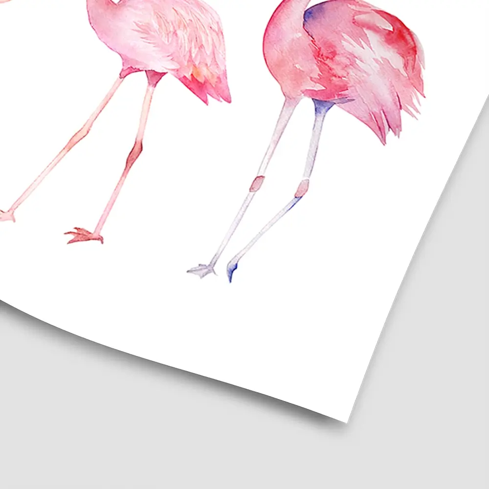 Row Of Flamingos Square Art Print Row Of Flamingos Square Art Print wall art product Art Print Shop