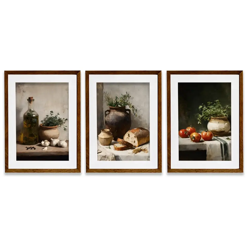 Rustic Kitchen Framed Art Print Trio Rustic Kitchen Framed Art Print Trio wall art product IAmHomeStudio