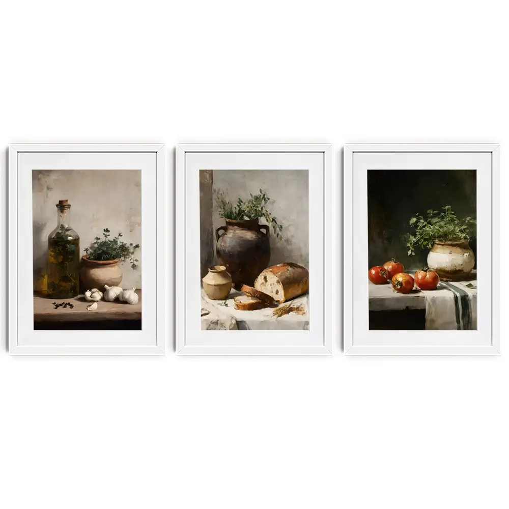 Rustic Kitchen Framed Art Print Trio Rustic Kitchen Framed Art Print Trio wall art product IAmHomeStudio