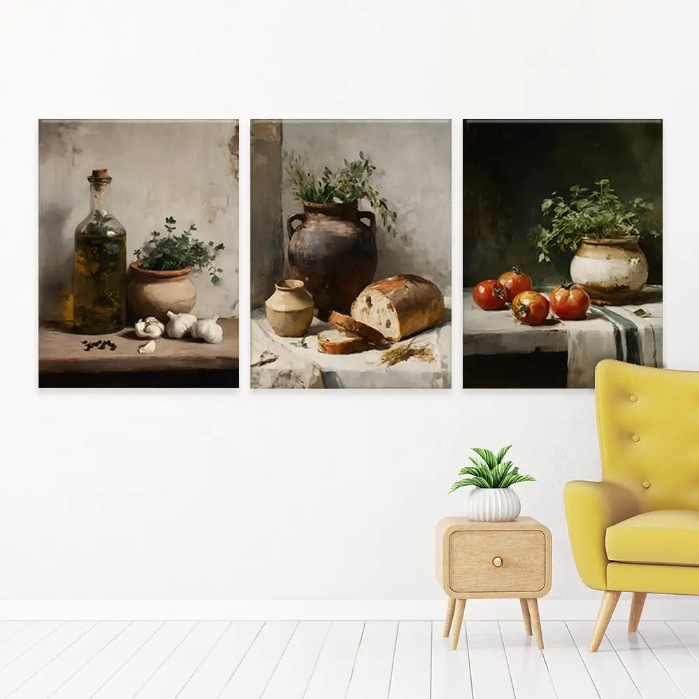 Rustic Kitchen Trio Canvas Print Rustic Kitchen Trio Canvas Print wall art product IAmHomeStudio