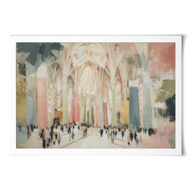 Sagrada Familia Interior Art Print Sagrada Familia Interior Art Print wall art product Chromatic Storm Studio