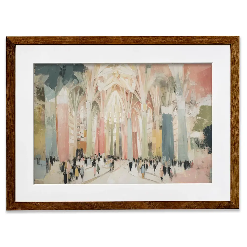 Sagrada Familia Interior Framed Art Print Sagrada Familia Interior Framed Art Print wall art product Chromatic Storm Studio