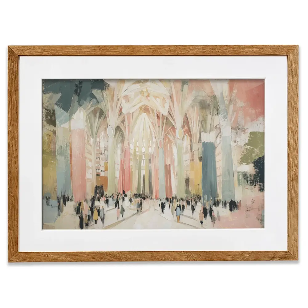 Sagrada Familia Interior Framed Art Print Sagrada Familia Interior Framed Art Print wall art product Chromatic Storm Studio