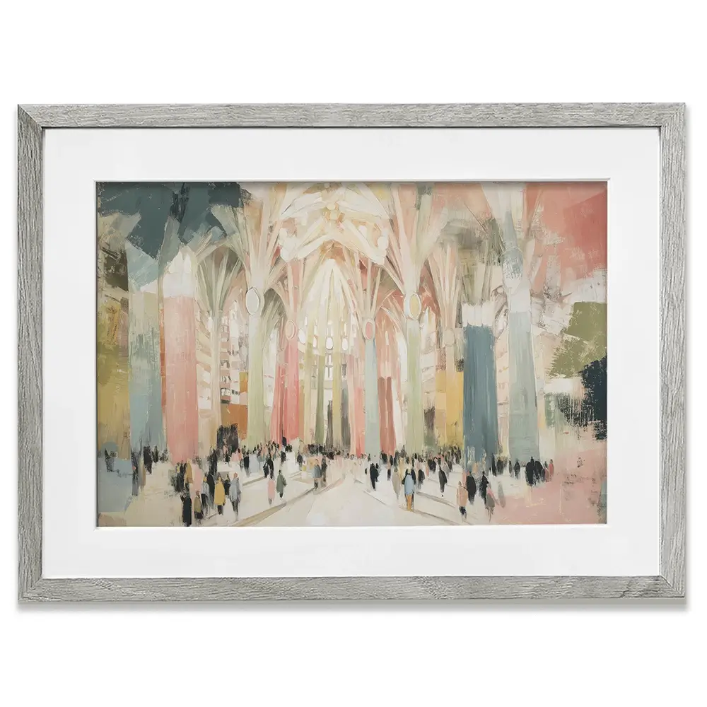 Sagrada Familia Interior Framed Art Print Sagrada Familia Interior Framed Art Print wall art product Chromatic Storm Studio