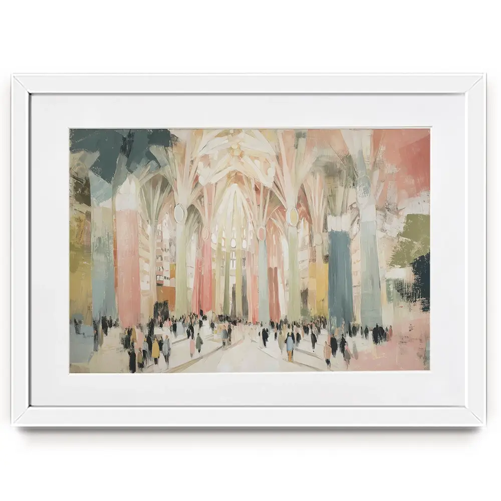 Sagrada Familia Interior Framed Art Print Sagrada Familia Interior Framed Art Print wall art product Chromatic Storm Studio