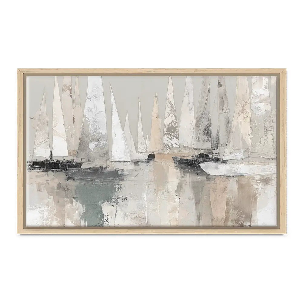 Sailboat Cluster At Bay Canvas Print Sailboat Cluster At Bay Canvas Print wall art product Chromatic Storm Studio