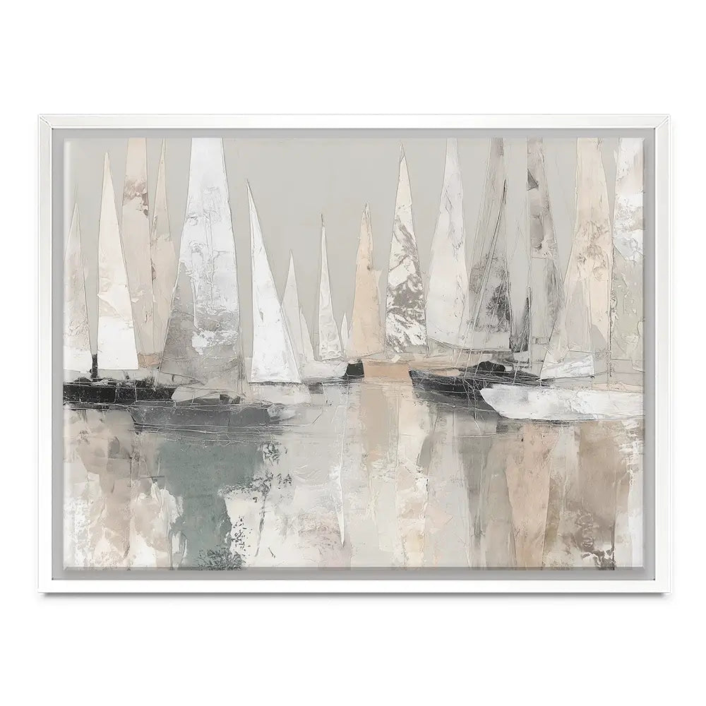 Sailboat Cluster At Bay Canvas Print Sailboat Cluster At Bay Canvas Print wall art product Chromatic Storm Studio