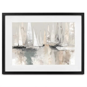 Sailboat Cluster At Bay Framed Art Print Sailboat Cluster At Bay Framed Art Print wall art product Chromatic Storm Studio