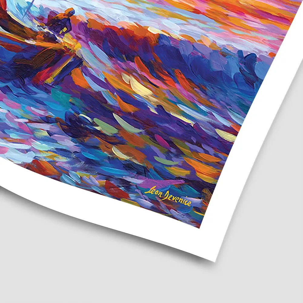 Sailboat Sunset Square Art Print Sailboat Sunset Square Art Print wall art product Leon Devenice