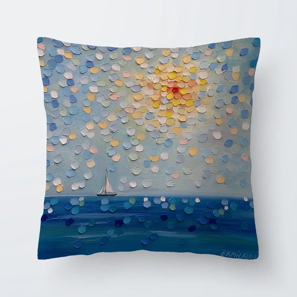 Sailing By The Sun Cushion Sailing By The Sun Cushion wall art product Ekaterina Ermilkina