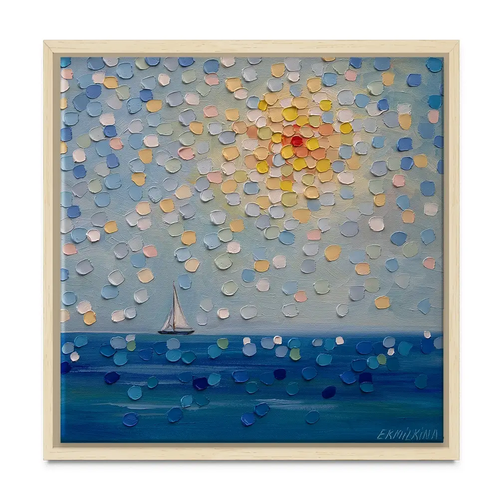 Sailing By The Sun Square Canvas Print Sailing By The Sun Square Canvas Print wall art product Ekaterina Ermilkina