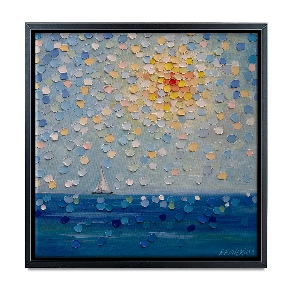 Sailing By The Sun Square Canvas Print Sailing By The Sun Square Canvas Print wall art product Ekaterina Ermilkina