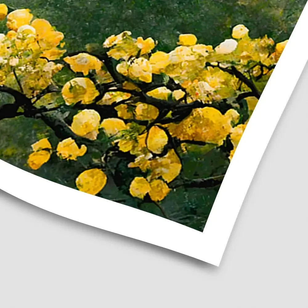Sakura Tree In Yellow Art Print Sakura Tree In Yellow Art Print wall art product Treechild