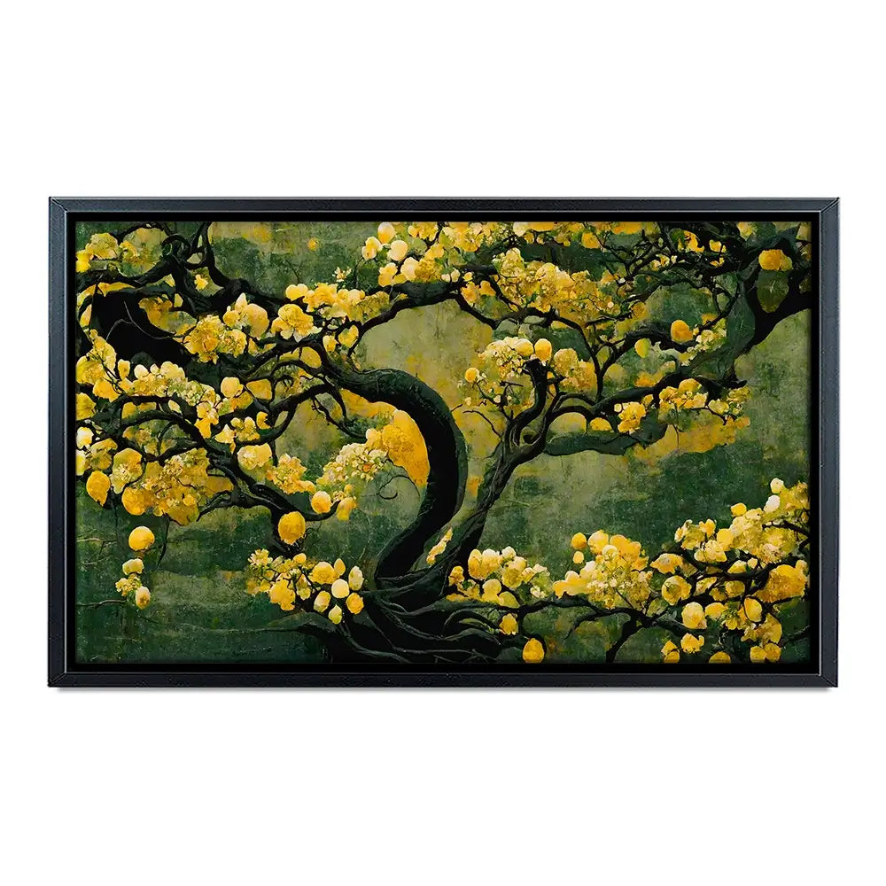 Sakura Tree In Yellow Oversized Canvas Print Sakura Tree In Yellow Oversized Canvas Print wall art product Treechild