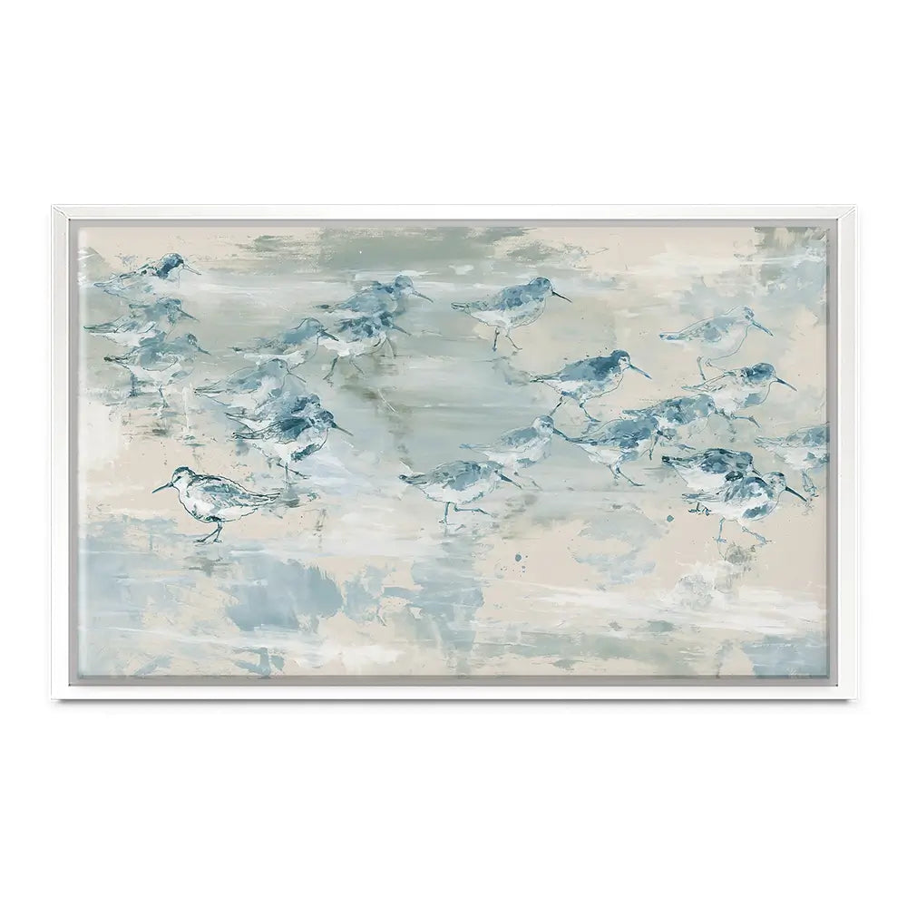 Sandpipers Tide Line Reverie Canvas Print Sandpipers Tide Line Reverie Canvas Print wall art product Chromatic Storm Studio