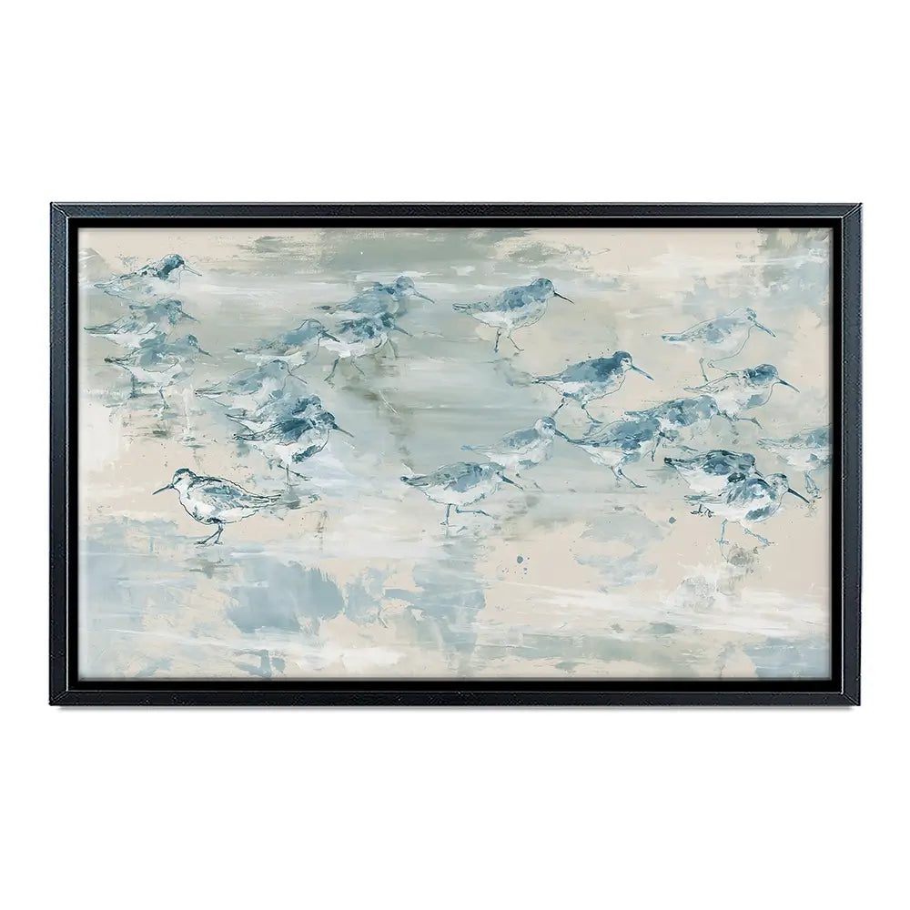 Sandpipers Tide Line Reverie Canvas Print Sandpipers Tide Line Reverie Canvas Print wall art product Chromatic Storm Studio