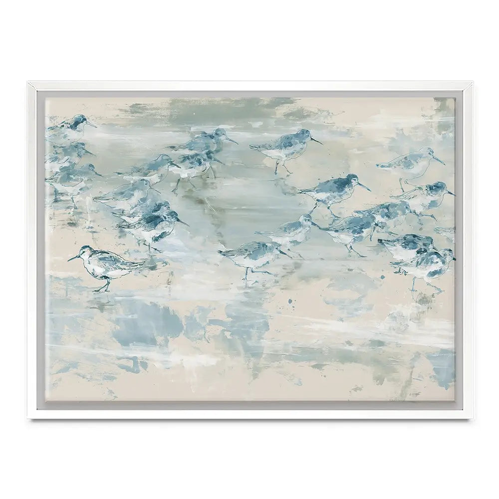 Sandpipers Tide Line Reverie Canvas Print Sandpipers Tide Line Reverie Canvas Print wall art product Chromatic Storm Studio