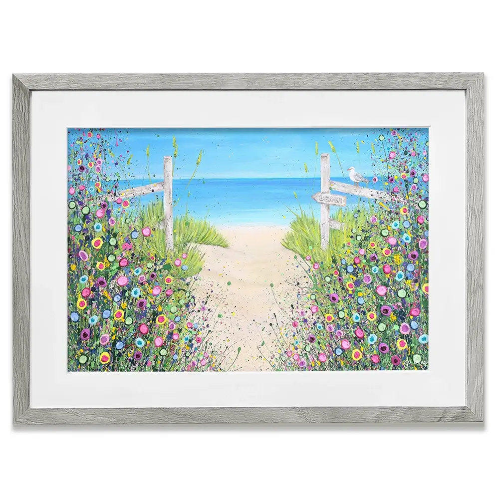 Sandy Toes And Salty Kisses Framed Art Print Sandy Toes And Salty Kisses Framed Art Print wall art product Jo Gough