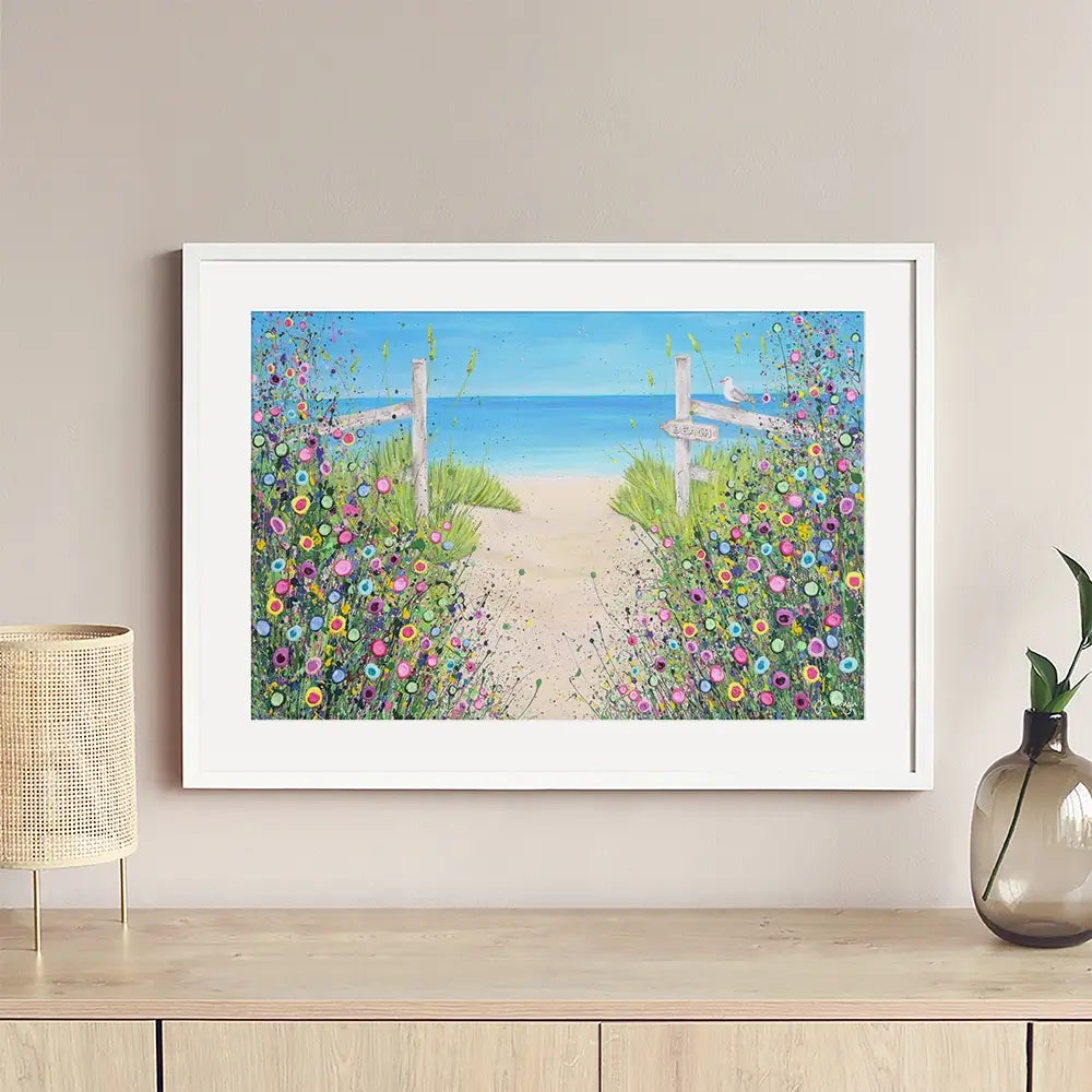 Sandy Toes And Salty Kisses Framed Art Print Sandy Toes And Salty Kisses Framed Art Print wall art product Jo Gough