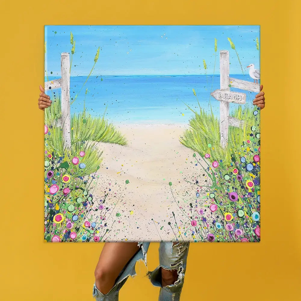 Sandy Toes And Salty Kisses Oversized Canvas Print Sandy Toes And Salty Kisses Oversized Canvas Print wall art product Jo Gough