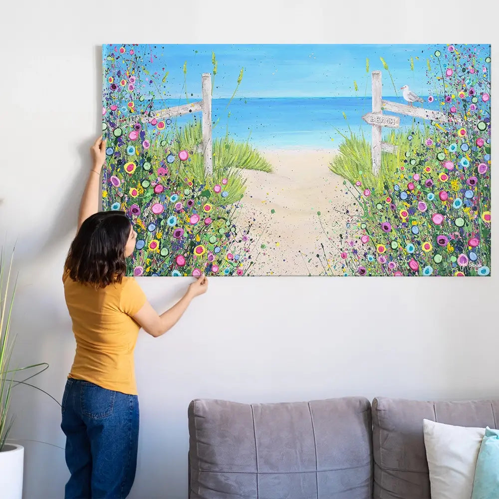Sandy Toes And Salty Kisses Oversized Canvas Print Sandy Toes And Salty Kisses Oversized Canvas Print wall art product Jo Gough