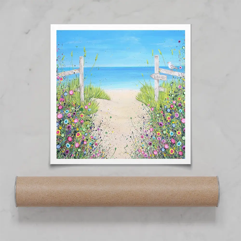 Sandy Toes And Salty Kisses Square Art Print Sandy Toes And Salty Kisses Square Art Print wall art product Jo Gough