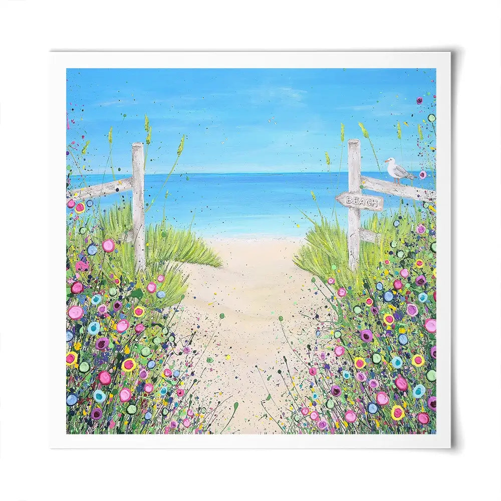 Sandy Toes And Salty Kisses Square Art Print Sandy Toes And Salty Kisses Square Art Print wall art product Jo Gough