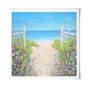 Sandy Toes And Salty Kisses Square Art Print Sandy Toes And Salty Kisses Square Art Print wall art product Jo Gough