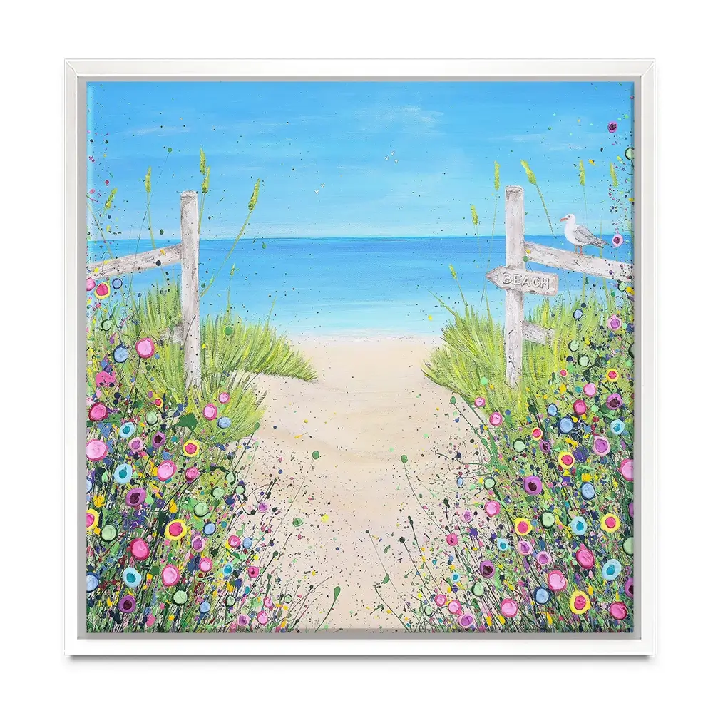 Sandy Toes And Salty Kisses Square Canvas Print Sandy Toes And Salty Kisses Square Canvas Print wall art product Jo Gough