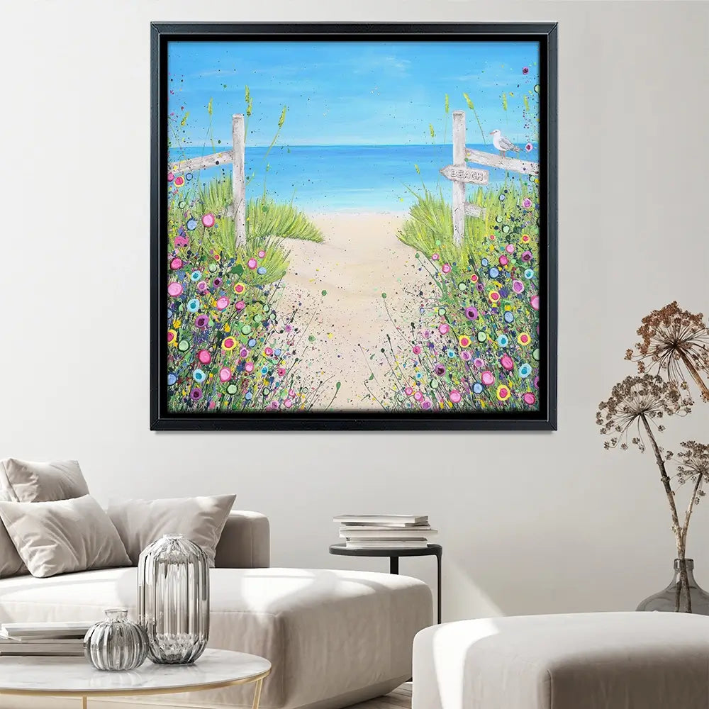 Sandy Toes And Salty Kisses Square Canvas Print Sandy Toes And Salty Kisses Square Canvas Print wall art product Jo Gough
