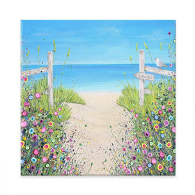 Sandy Toes And Salty Kisses Square Canvas Print Sandy Toes And Salty Kisses Square Canvas Print wall art product Jo Gough