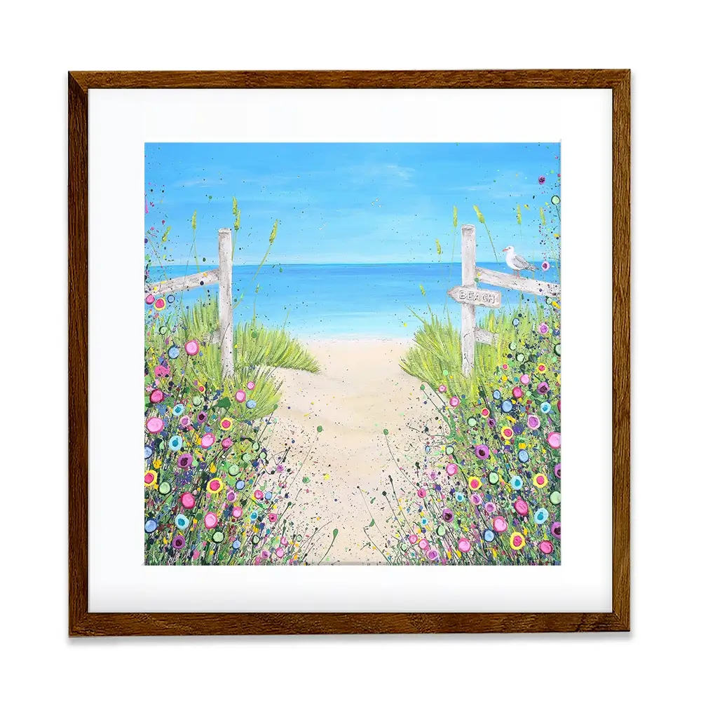 Sandy Toes And Salty Kisses Square Framed Art Print Sandy Toes And Salty Kisses Square Framed Art Print wall art product Jo Gough