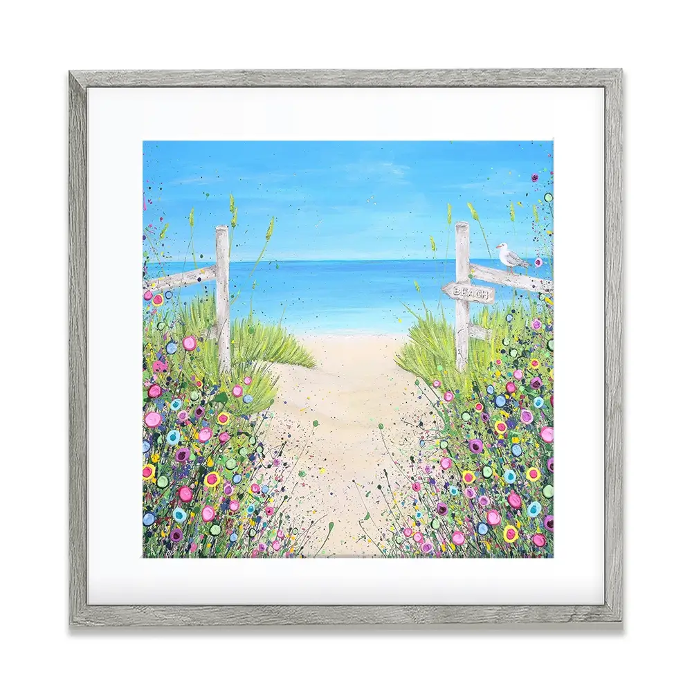 Sandy Toes And Salty Kisses Square Framed Art Print Sandy Toes And Salty Kisses Square Framed Art Print wall art product Jo Gough