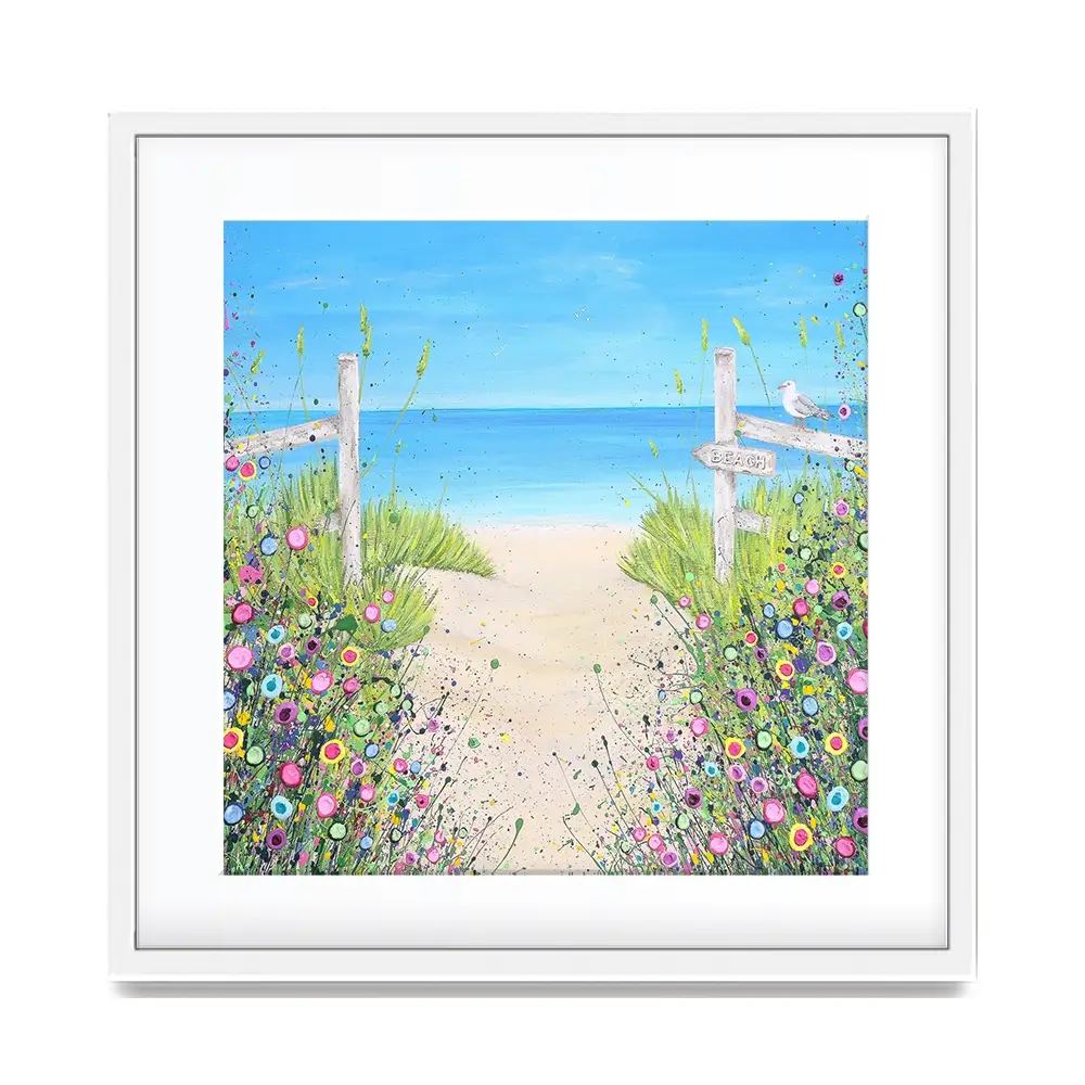 Sandy Toes And Salty Kisses Square Framed Art Print Sandy Toes And Salty Kisses Square Framed Art Print wall art product Jo Gough