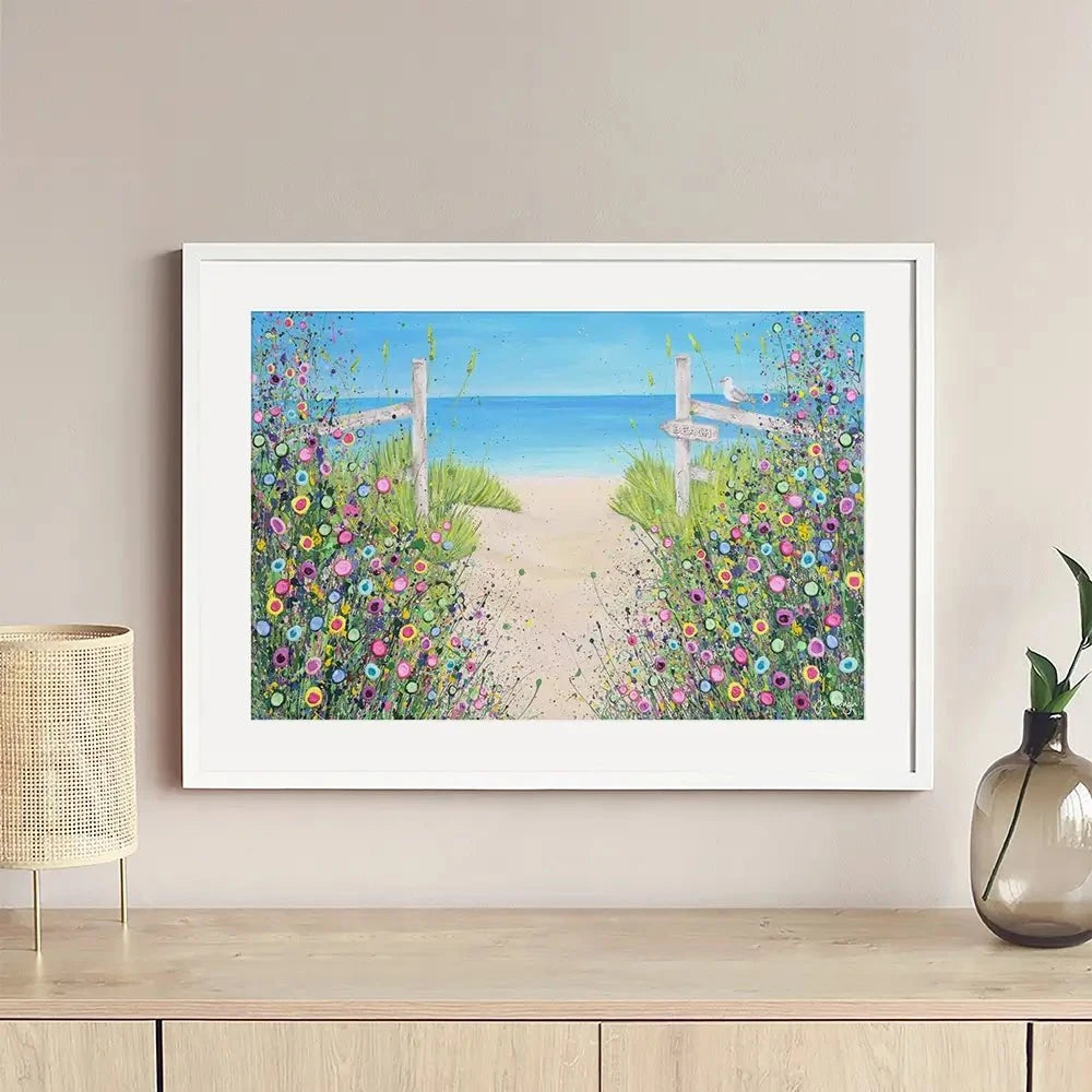 Sandy Toes Framed Art Print -JG A Happy Heart Framed Art Print | A Happy Heart Framed Artwork wall art product JGough