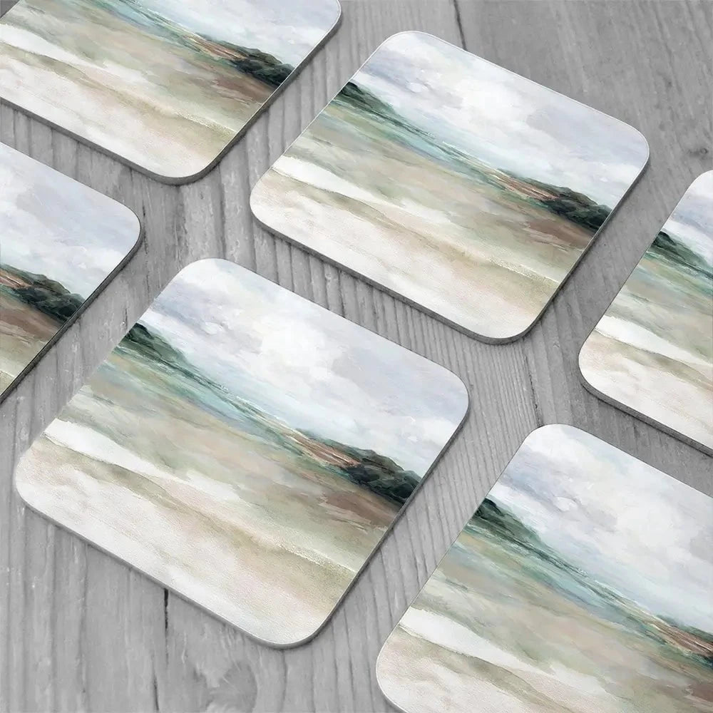 Sandy Waters Edge Coaster Set Sandy Waters Edge Coaster Set wall art product Carol Robinson