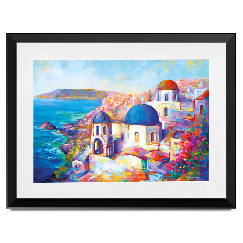 Santorini Greece Framed Art Print Santorini Greece Framed Art Print wall art product Leon Devenice